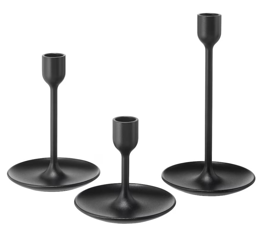 Black metal candlesticks
